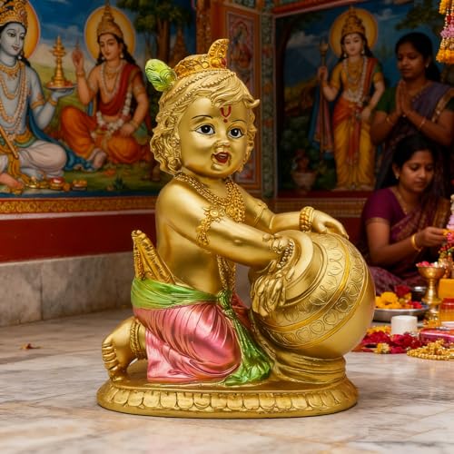 Estatua de Krishna bebé de resina de 7.5 pulgadas miniatura 3