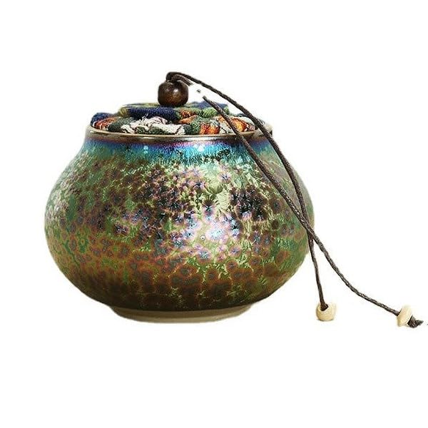 Barattoli in Ceramica placcati Oro da 200 ml con coperchi Barattoli ermetici in Ceramica per tè, caffè e Zucchero Barattoli da Cucina in Porcellana Vintage
