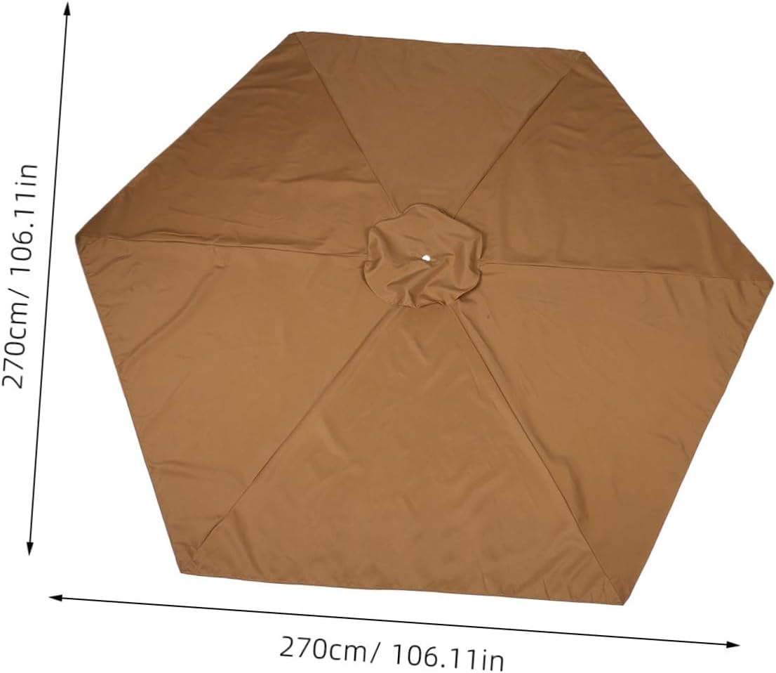 Umbrella Canopy Replacement Polyester Cover Rib Outdoor Patio Market Umbrella Easy Installation for Garden Use