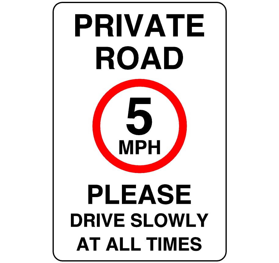 CAUTION DRIVE SLOW , 5 MPH , Miles Per Hour, Caution Sign, Parking Lot