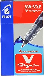 Pilot V Sign Pen Liquid Ink 2.0 mm Tip - Black, Box of 12