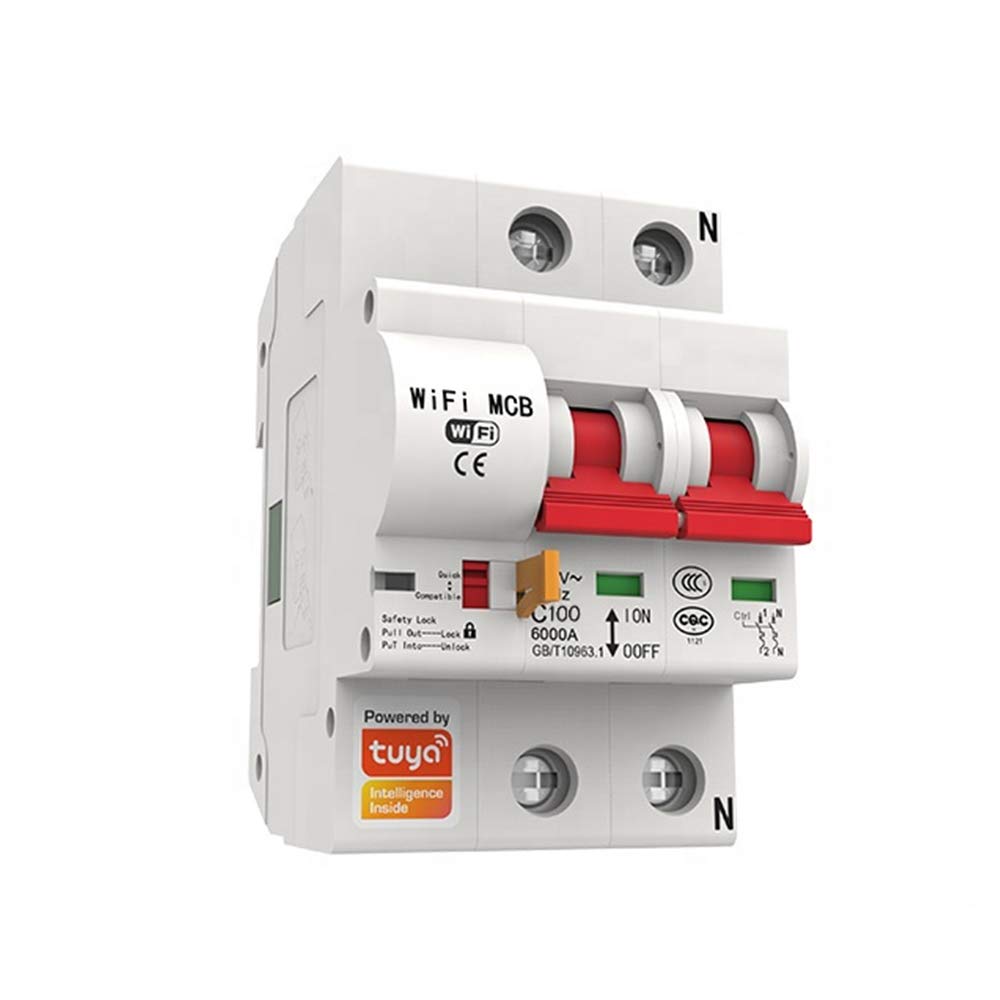 Interruttore differenziale intelligente PNI SafeHome PT802P WiFi, 3P, 100A, controllo Internet, applicazione mobile Tuya Smart