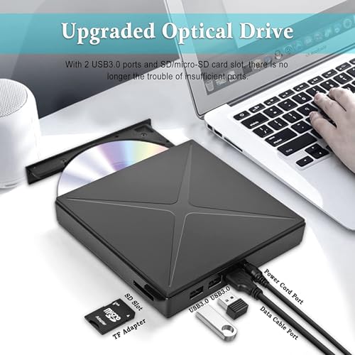 Unidad externa DVD/CD portátil USB 3.0 para laptop y PC miniatura 2