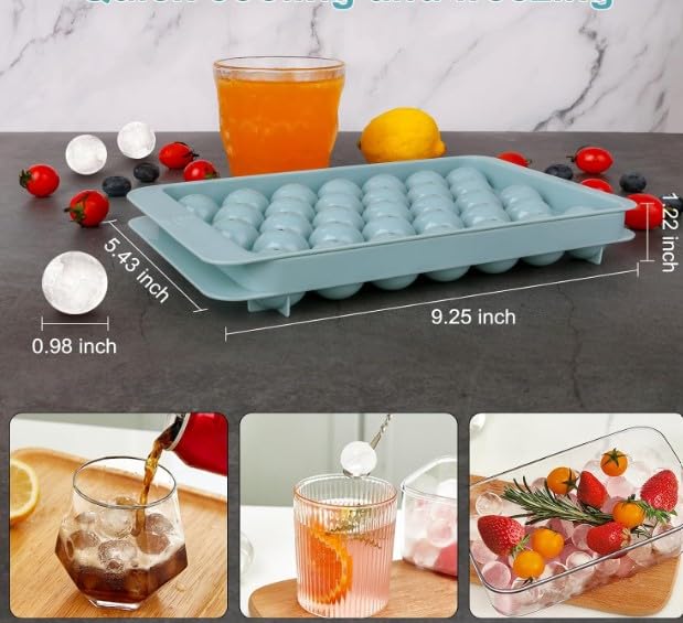 Molde para cubos de hielo esféricos con tapa 2 unidades miniatura 3