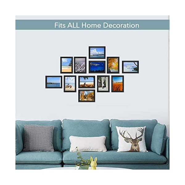 NEXHOMMY 12 x 12 Bilderrahmen-Set – (12 Stück, schwarz), einfach entworfene Fotorahmen, Collage für den Tisch oder zum… – Bild 8