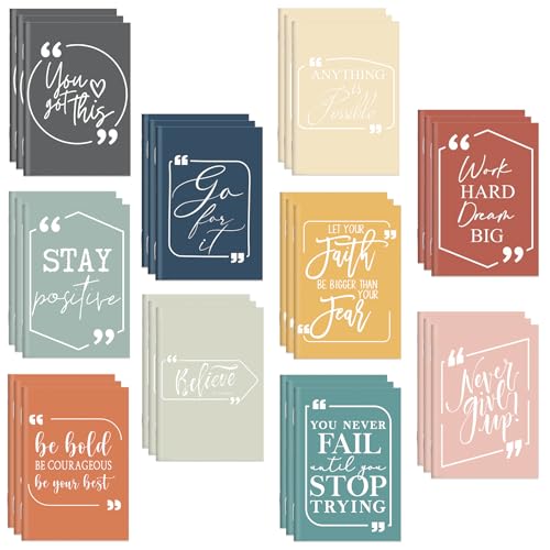 Fulmoon 30 Pcs Mini Notebooks Bulk Small Inspirational Pocket Notebooks & Mini Journals Bulk for Employee Appreciation Gifts Motivational Notepads for Teacher Nurse Coworkers Staff (Multicolor)