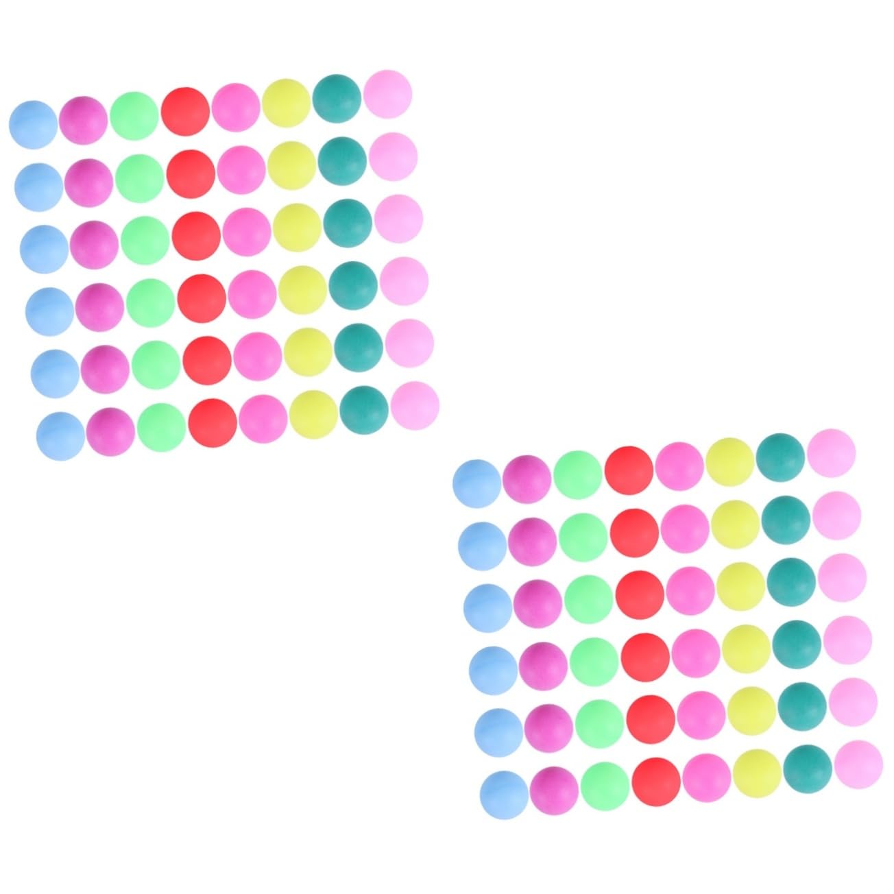 Mikikit 2sets Sports Balls for Party Games Compact Light Weight Table Tennis Balls No Burrs 50pcs*2