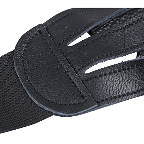 XTACER (Leather Finger Protector & Arm Guard 3-Strap Ventilated Finish Arm Guard with Three Fingers Design Archery Finger Protector Black - Leather (for Children) - Thumbnail 5