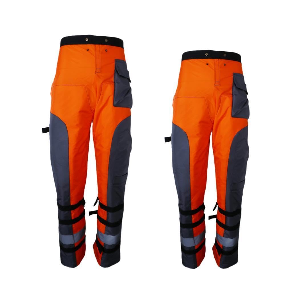 Pantaloni Antitaglio per Motosega, Arancioni, con Vita Regolabile, Equipaggiamento di Multifunzionale a 9 Strati per Motosega, M