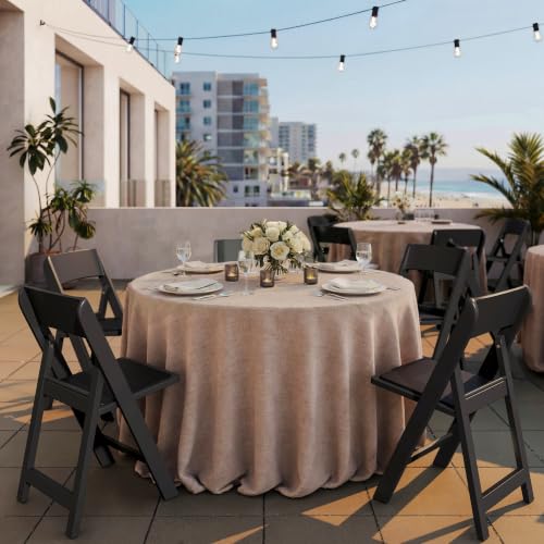 Image of Flash Furniture Hercules Tucker Commercial Black Resin Folding Chair - Lightweight, Vinyl Padded Removable Seat, Indoor Outdoor Use, Event & Wedding Ready