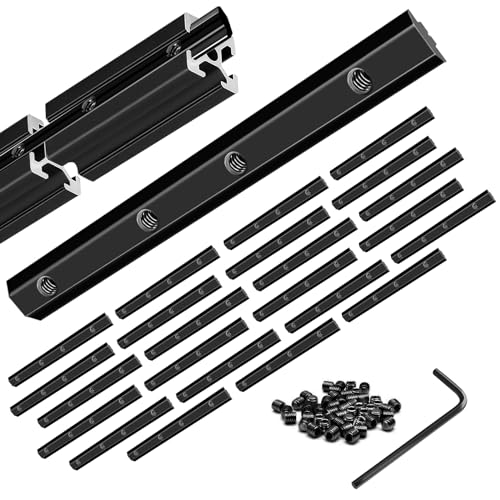 Image of 24pcs Seekliny 3030 Staight Connector Corner Bracket Joint Plate 3030 Hardware T-Slotted Accessories with Screws for 8020 Aluminum Profile 3D Printer Accessories Black