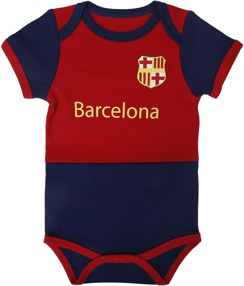Newborn Barcelona Onesie Boys Girls Short And Long-Sleeve Baby Clothing | Unique Infant Team Soccer Bodysuits
