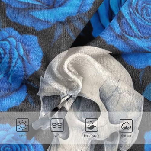 CHIFIGNO Boys' Underwear White Skulls Blue Roses Toddler Boy Briefs Breathable Cotton Briefs Underwear3