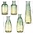 Joeyan Small Embossed Glass Bud Vase,Sage Green and Amber Colored Vintage Rustic Decorative Vase,Gradient Centerpiece Bouquet Glass Vases for Single Flower,Set of 5