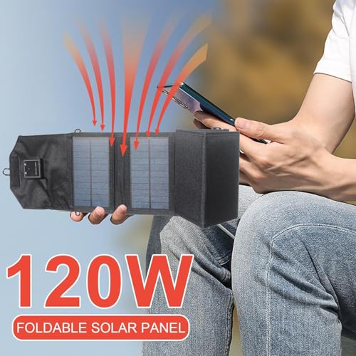Cargador solar de 120W y panel plegable impermeable para camping 3
