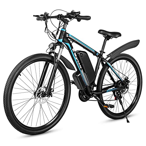EBycco 29'' 500W 48V EBike for Adults Men Women, Electric Mountain Road Bike City Cruiser Commuter Electric Bicycle Waterproof EBike for Beach Snow All Terrain 21 Speed Pedal Assist Ebike Gift