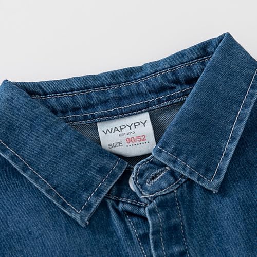 Boys Fall Denim Jacket Toddler Long Sleeve Coat Classic Mock Neck Denim Coat with Pocket Toddler Fall Jacket3