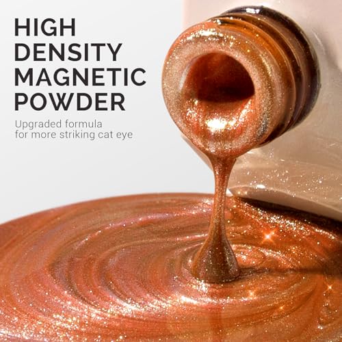 Image of MelodySusie Jeweliver Cat Eye Gel Nail Polish, 0.5 Fl Oz Brown Glitter Holographic Magnetic Nail Polish with Magnet, UV Nail Polish for Nail Art Manicure Salon DIY at Home C68