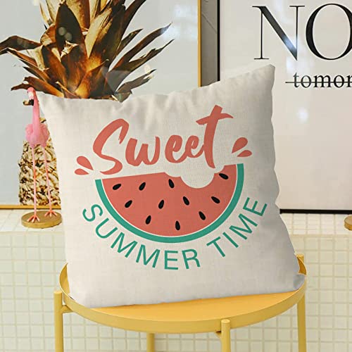 Gagec Summer Pillow Covers 18X18 Inch Set Of 4 Pineapple Watermelon Popsicle Pillows Covers Cool Summer Farmhouse Cushion Case Decor For Sofa Couch #TOP2