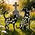 BRUKUSUR Black Metal Cat&Dog Silhouette Garden Stakes,Decorative Garden Stakes,Pet Memorial Grave Markers for Dogs&Cats,Outdoor Yard Art Decor, for Pet Lovers,Yard Art,Patio Lawn Ornaments