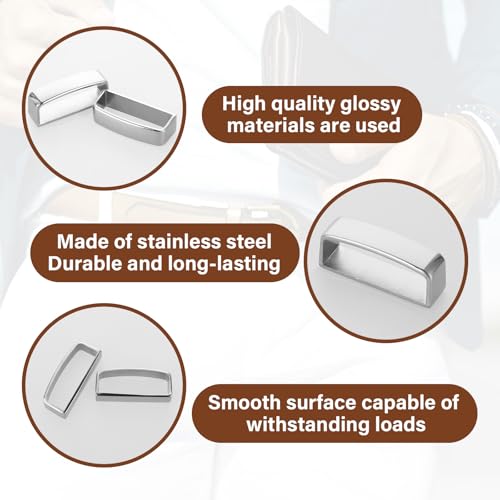 4 Pcs Belt Keeper, Groove Belt, Men's Belts Loop Stays, Stainless Steel Brass Alloy Loops for Belts with A Wdth of 1.5 Inches（38mm-40mm）3