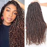 Xtrend 8Packs 12 Stränge/Packung Vorgedrehtes Passion Twist Haar 22 Zoll lange böhmische Zöpfe Wasserwelle für Passion Twist Häkeln Flechten Haar Kunstfaser Naturhaarverlängerung T30