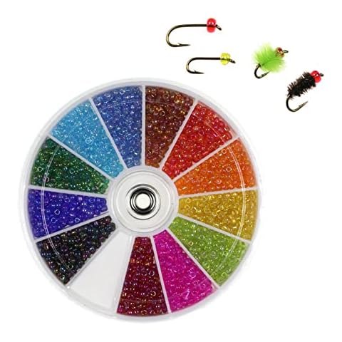 Greatfishing 1000pc Mixed Colors Fly Hook Head Beads Fly Hook Head Beads Fly Hook Binding Material Color Reflective Head Beads Fly Tying Materials Cover