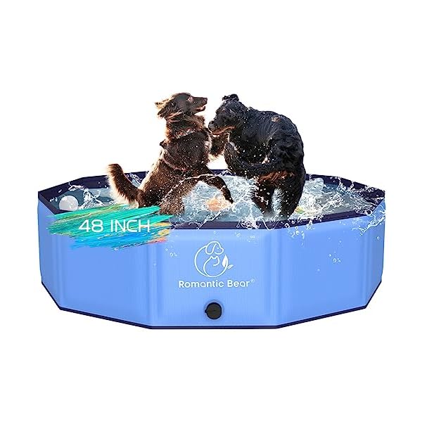 Foldable-Dog-Pool-Collapsible-Dog-Pet-Bath-Pool-Hard-Plastic-PVC-Dog-Swimming-Pools-Portable-Non-Slip-Pet-Pool-Bathing-Tub-Kiddie-Pool-for-Pets-Dogs-Cats-and-Kids-XL-48 Unleash the Fun: XL Foldable Dog Pool for Your Furry Friends and Kids