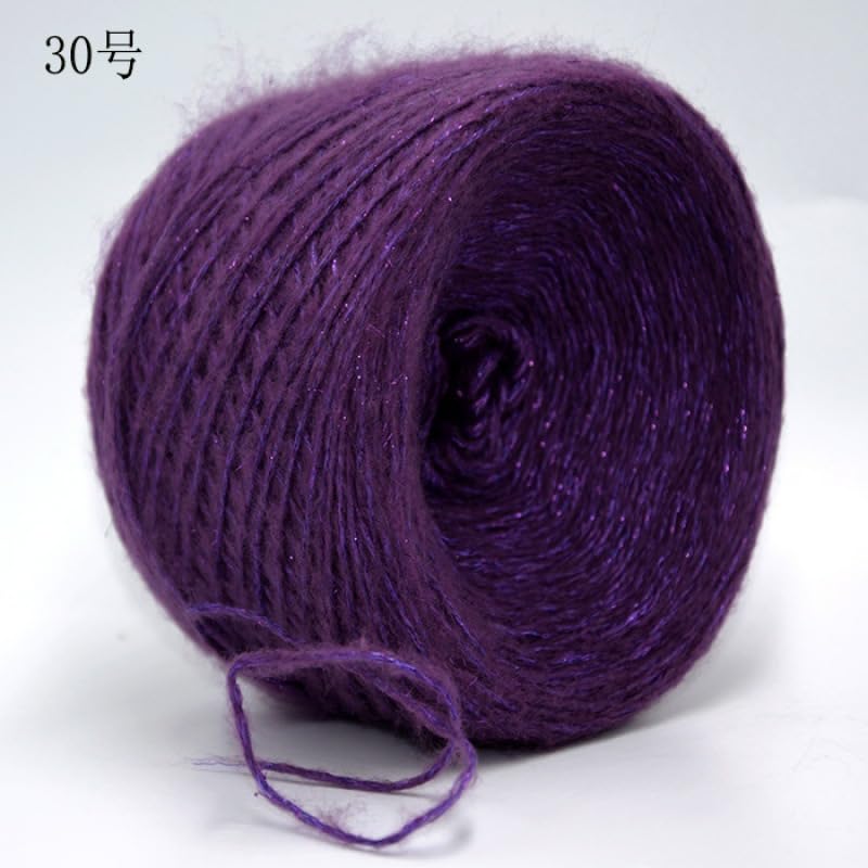 Hilo de lana suave morado oscuro de 200g para tejer y ganchillo 4
