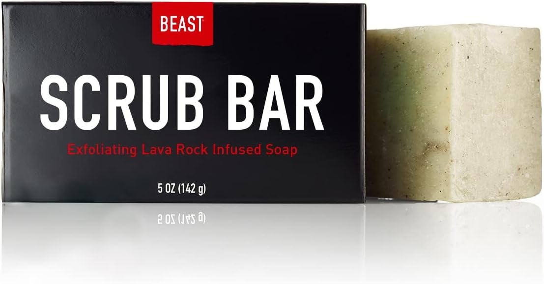 Sandpaper Scrub Bar Soap 5oz Exfoliating Natural Lava Rock Organic Coconut Almond Oils