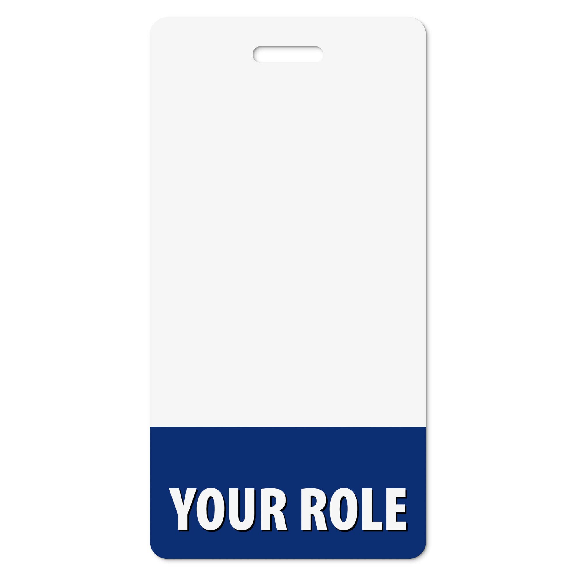 Personalized Print Badge Buddy - in Navy Blue Color - Vertical - Print On Both Sides - Durable and Water Resistant Ideal for Teachers, Nurses, Doctors