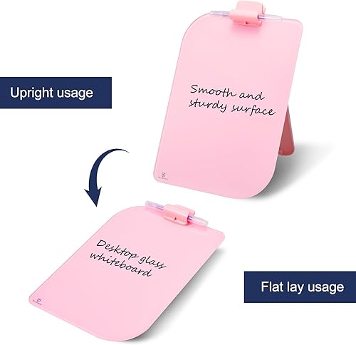 Miniatura 5 de TSJ OFFICE Pizarra blanca de escritorio pequeña  Pizarra de cristal de borrado en seco de 12 x 8 pulgadas con soporte, tablero de escritorio para el