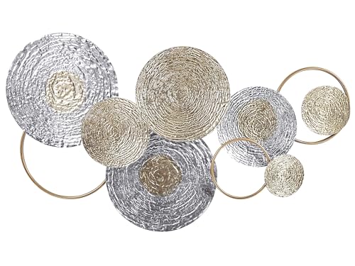Beliani Wanddekoration Kreise Metall gold/silber einteilig handgemacht Modern Vanadium
