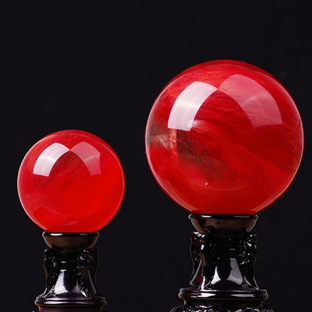 Dekoracje ze szklanych kulek, Feng Shui Divination Crystal Ball Red 15-35cm(20cm)