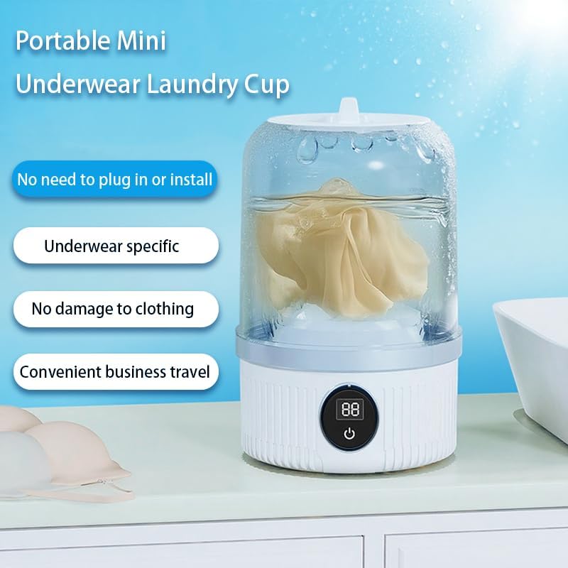 Miniatura 4 de Portable Mini Underwear Washing Machine - Wash Bras, Underwear, Socks with Ease, Digital Control Panel, Efficient Cleaning, Quiet Operation, Small