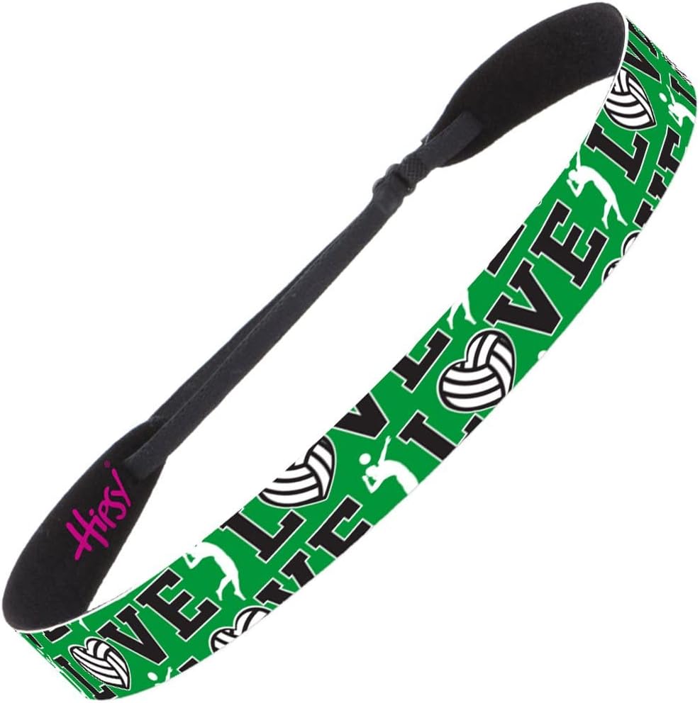 Hipsy Cute Adjustable No Slip I Love Volleyball Headbands for Girls & Women