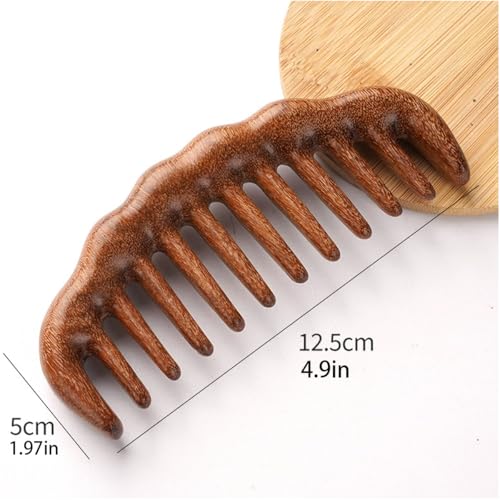 Peine de madera para cabello con diseño floral miniatura 2