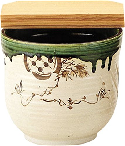 Amazon｜茶道具商 左座園 織部 水屋瓶 小(杉割蓋付)｜茶筒 オンライン通販