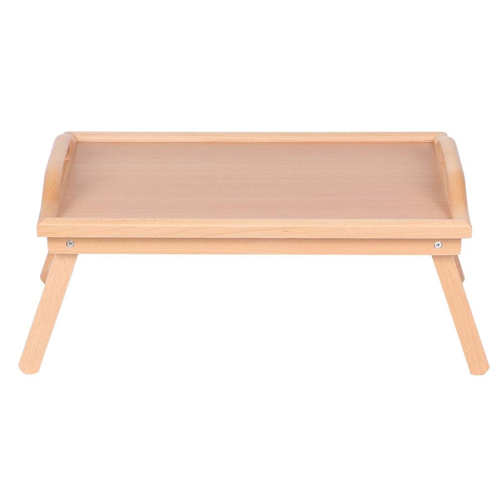 Aramox Tavolino da tè Tavolino da caffè in Legno di Faggio 59 X 33 X 21,5 Cm Pieghevole con 4 Chiusure per Gambe Vassoio Snack Portatile per Camera da Letto Soggiorno Studio Ufficio Uso Esterno