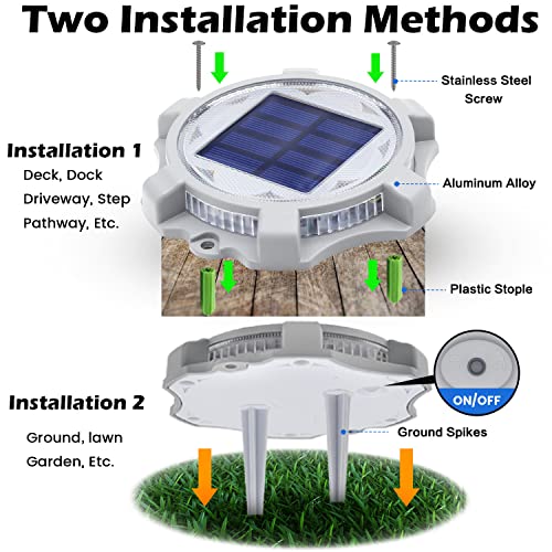 image for SIEDiNLAR Solar Deck Lights Outdoor 2 Modes LED Driveway Markers Dock 
