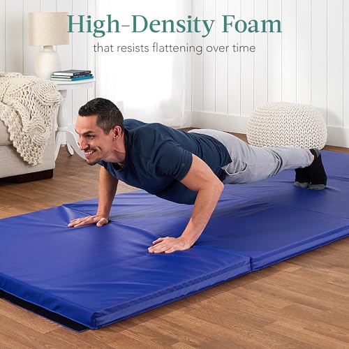 Image of Best Choice Products 10ftx4ftx2in Folding Gym Mat 4-Panel Exercise Gymnastics Aerobics Workout Fitness Floor Mats w /Carrying Handles