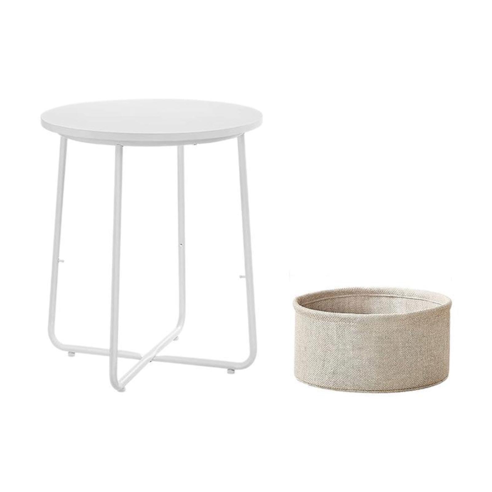 Side Table with Storage Basket Minimalist Indoor Outdoor for Yard Lawn Proch-image-34