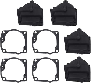 6 Sets of Carburettor Float Chamber Carbon Bowls 60 with Gaskets 0433000 for 90 to 175 HP Engines 343870 Accessories Replacement