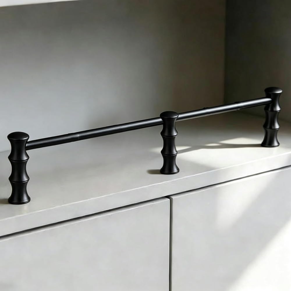 SVBVRFEEW Aluminum Shelf Guardrail Fence Shelves Tipping Railing Rod Shoe Racks Rail Decorative Safety Bar Anti-Fall Fence Set for Bookshelves(Black,42in/106.7cm)