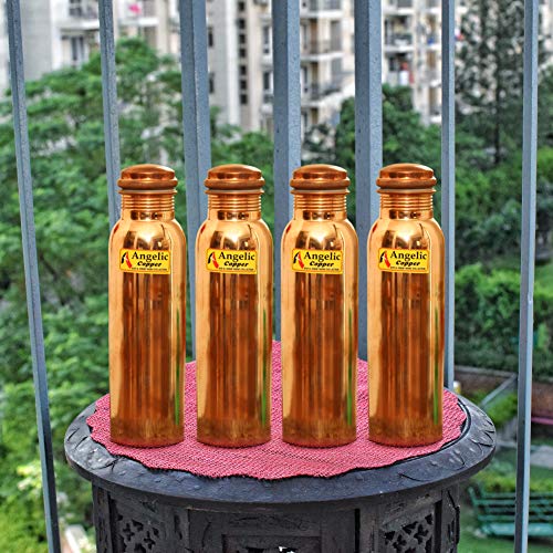 Image of Plain Bottle Set, 1 Litre, Set of 4, Brown