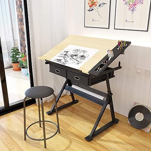 Drafting Table for Artists, Height Adjustable Drawing Table with Tiltable Tabletop, Drawing Desk Art Desk Craft Work Station