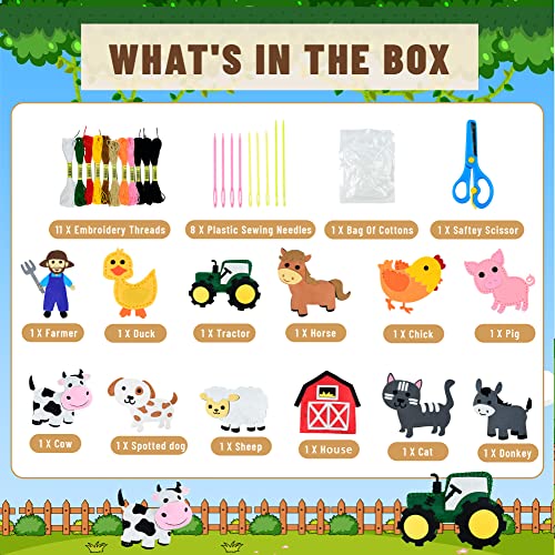 sinceroduct-Farm-Animals-Craft-Kit-DIY-Farm-Creatures-Sewing-Kit-12pcs-of-Plush-Animals-for-KidsBeginners-Educational-Sewing-Kit-Girls-and-Boys-Art-Craft-Kits sinceroduct-Farm-Animals-Craft-Kit-DIY-Farm-Creatures-Sewing-Kit-12pcs-of-Plush-Animals-for-KidsBeginners-Educational-Sewing-Kit-Girls-and-Boys-Art-Craft-Kits
