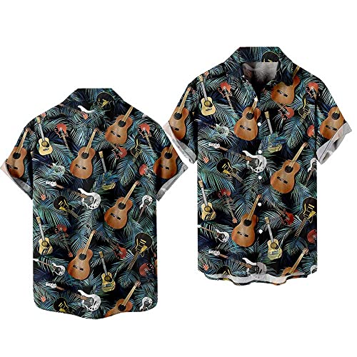 Hawaiian Shirt for Men Summer Short Sleeve Button Down Men's Beach Shirts Casual Floral Shirts Cotton3
