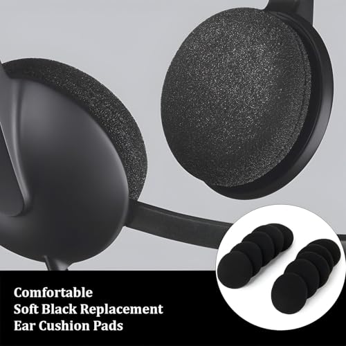 Image of Hicle 45mm Round Foam Ear Cushion Pads - Compatible with Sennheiser PX100, Koss Porta Pro, and Similar On-Ear Headphones (5 Pairs, Black)