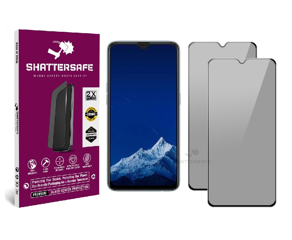 Image of Anti-Spy Privacy Tempered Glass Compatible For Oppo A11k / A12 [Pack of 2]. 9H Hardness, Anti-Scratch, Edge-to-Edge Protection With Easy Installation Kit & Case Friendly Fit.